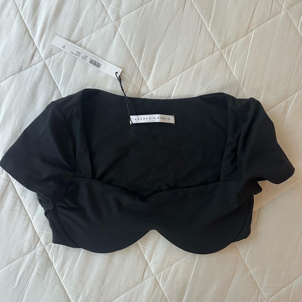 Susana Monaco Black Crop Top